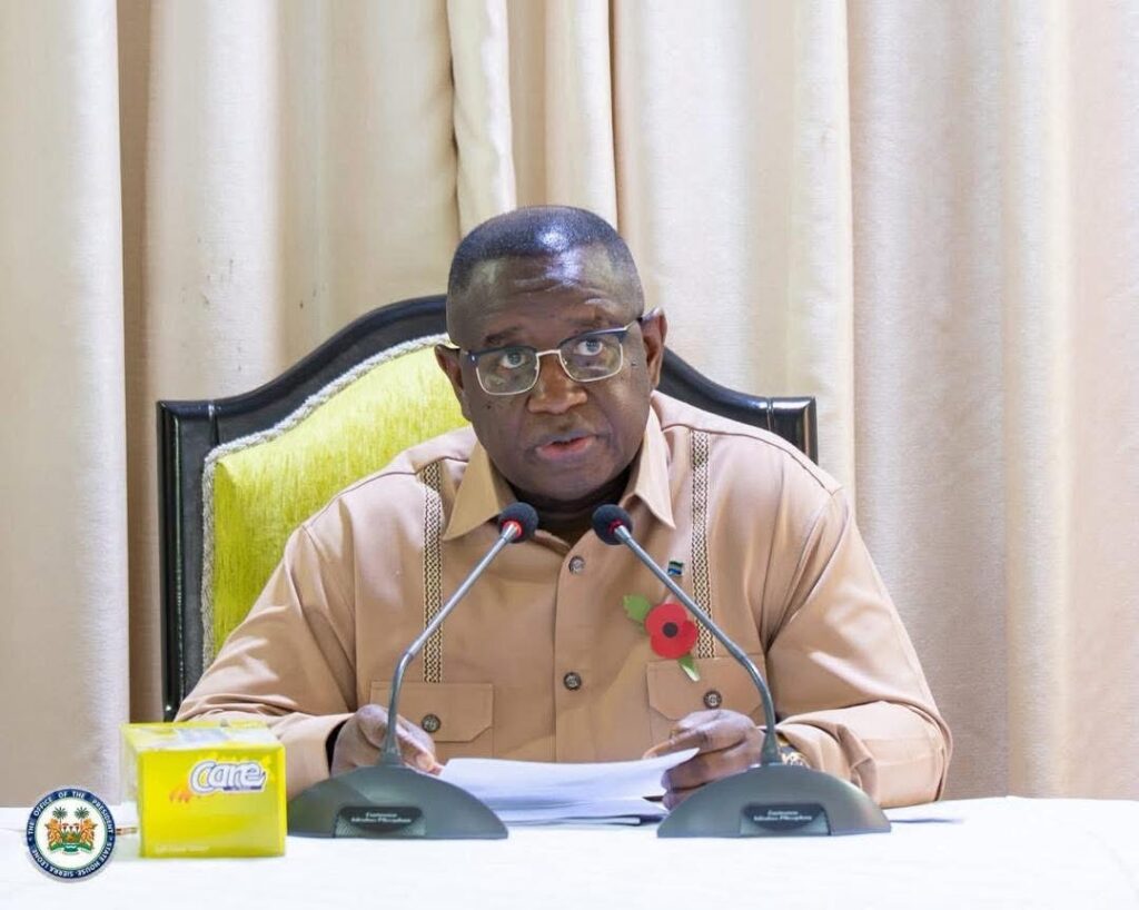 President Bio announces measures to tackle the drug epidemic at State House. Photo Credit: State House on Facebook.