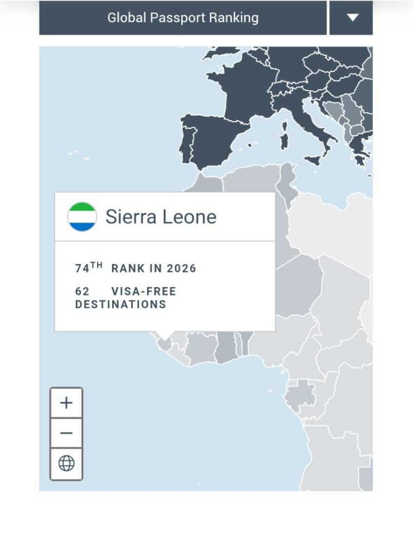 A screenshot of the Henley Passport Ranking. 
