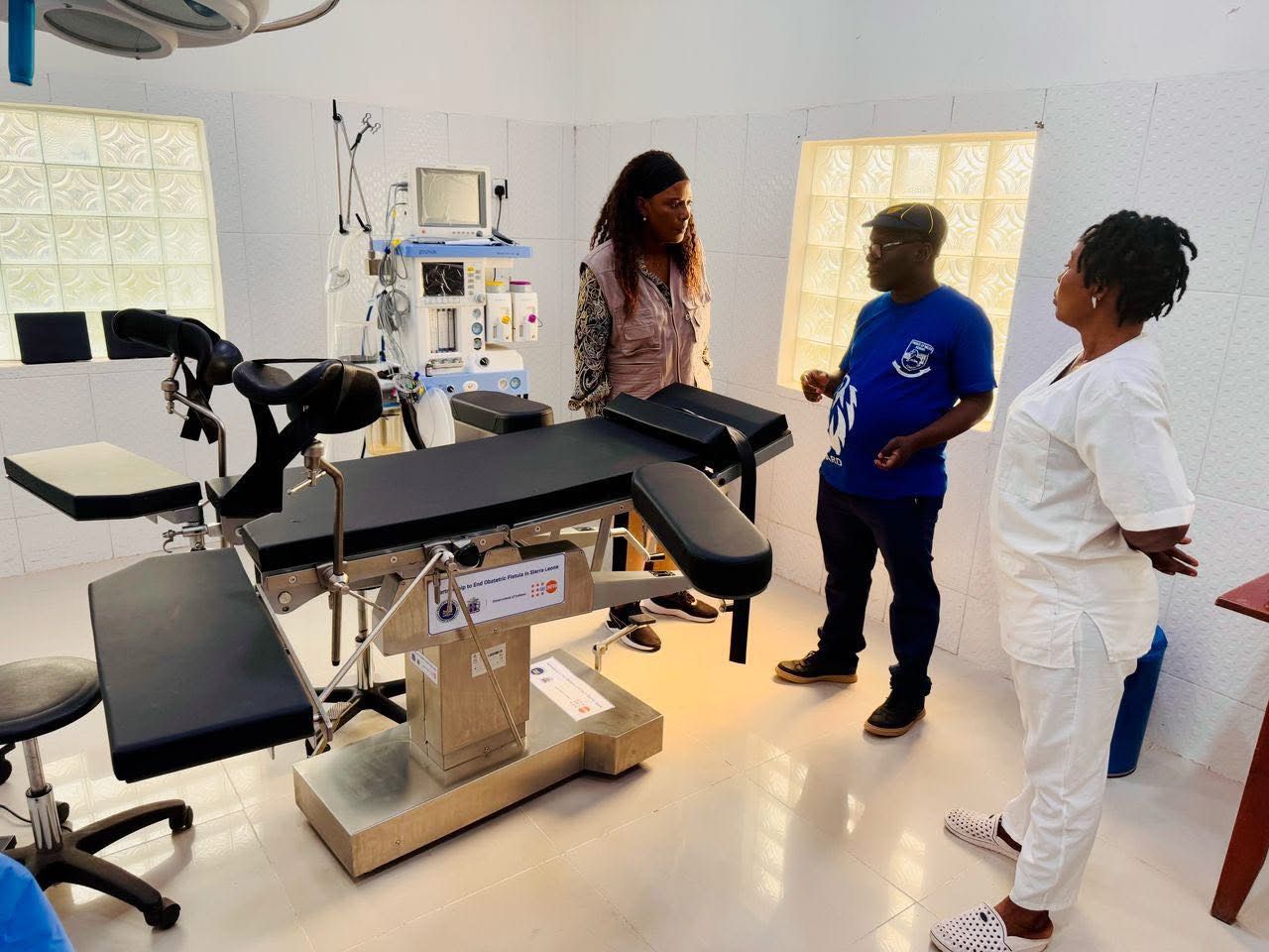 The head of the UN in Sierra Leone visiting the fistula surgery theatre in Bo. Photo Credit: UNFPA Sierra Leone.