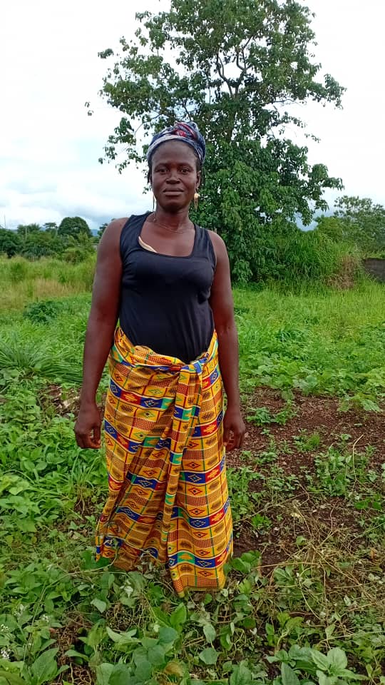 Sia Tamba at her farm in Yenga. Photo Credit: Augustine Tamba Thomas/Engage Salone.